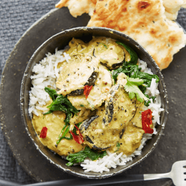 Aubergine and Spinach Coconut Curry