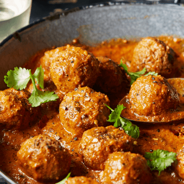Pork and Fennel-Seed Meatballs in a Creamy Tomato Curry