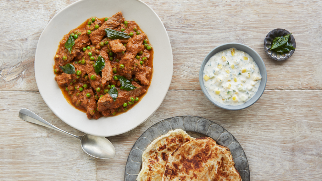 Restaurant-Style Beef Rogan Josh with Mango Raita - The Spice Tailor AUS