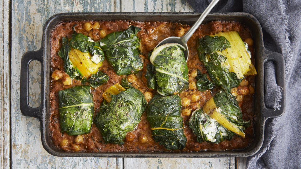 Baked Ricotta-Stuffed Chard in a Spiced Chickpea Curry - The Spice Tailor AUS